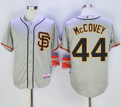 Giants #44 Willie McCovey Grey Cool Base Stitched MLB Jersey - Click Image to Close